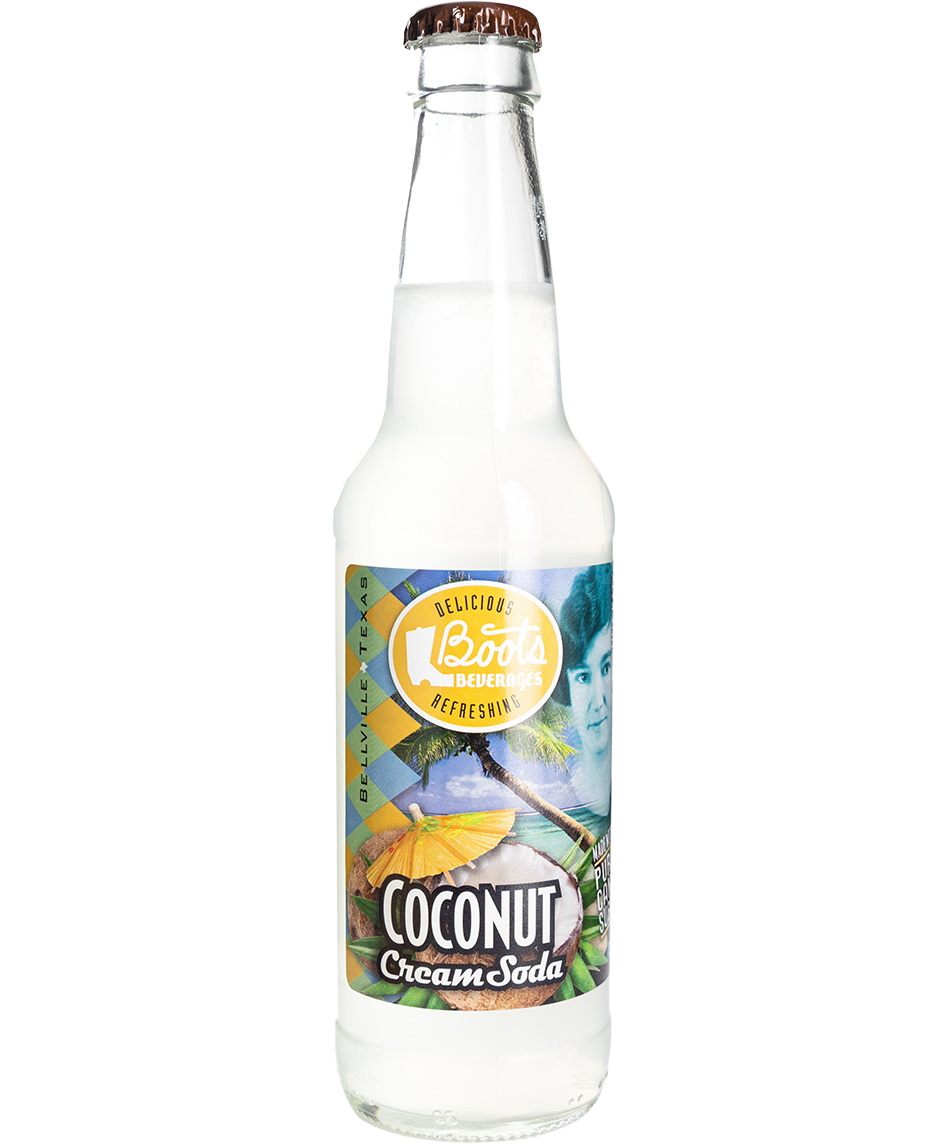 boots coconut cream soda in a glass bottle