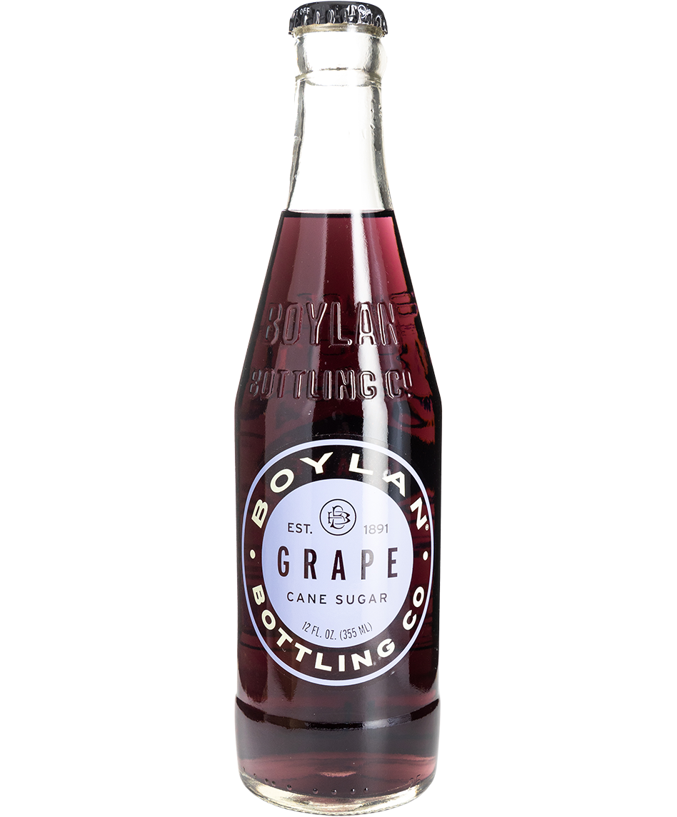 glass bottle of Boylan Grape Soda - 24-Pack