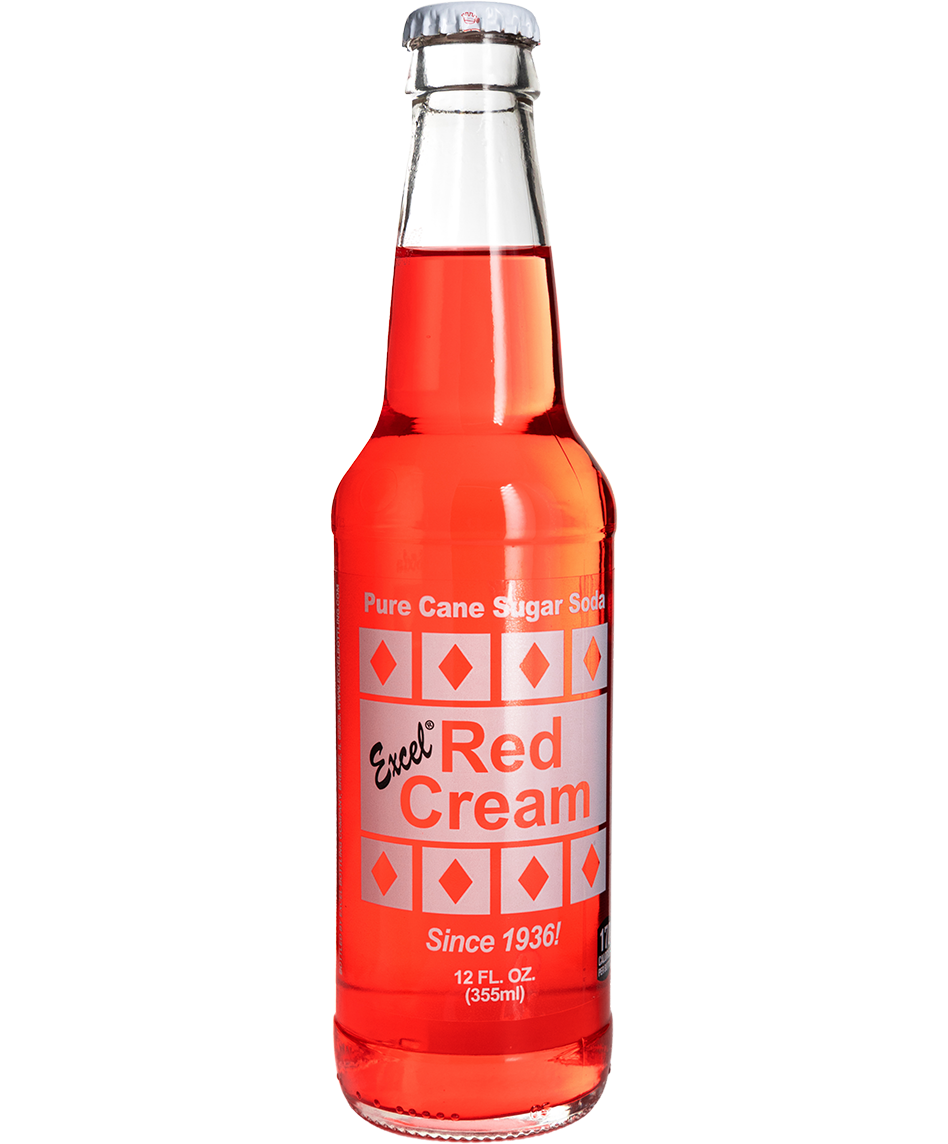 Excel Red Cream Soda - 24-Pack with cane sugar