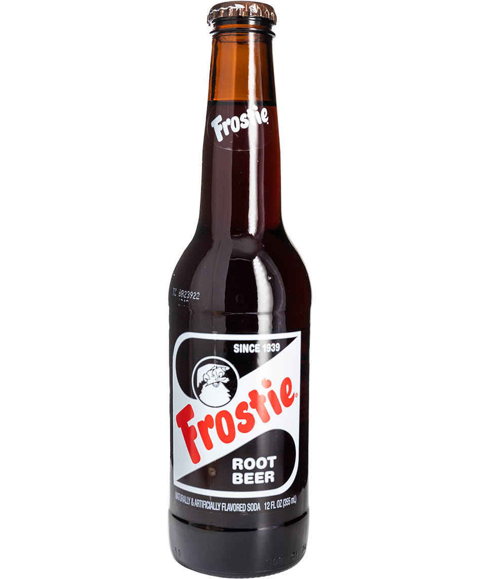 glass bottle of frostie root beer - 12-pack