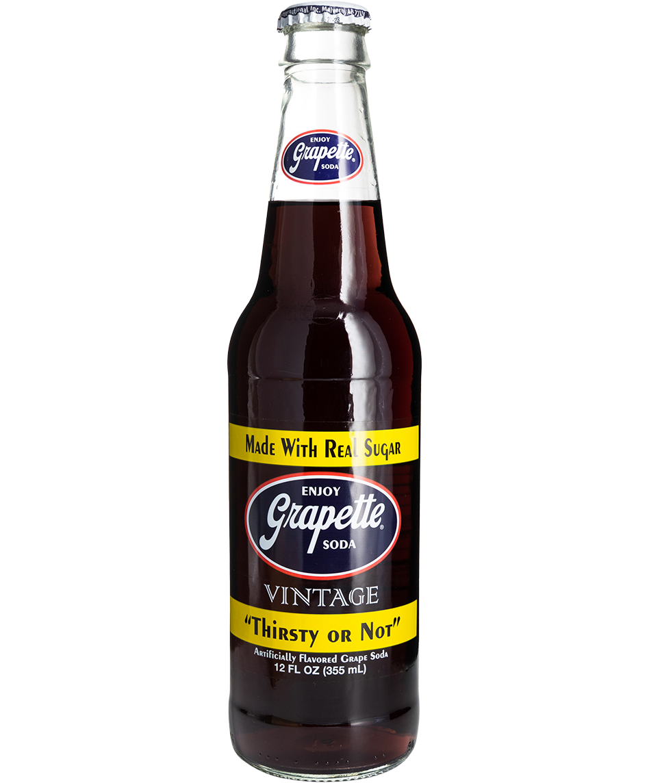 grapette soda - 12-pack in a glass bottle