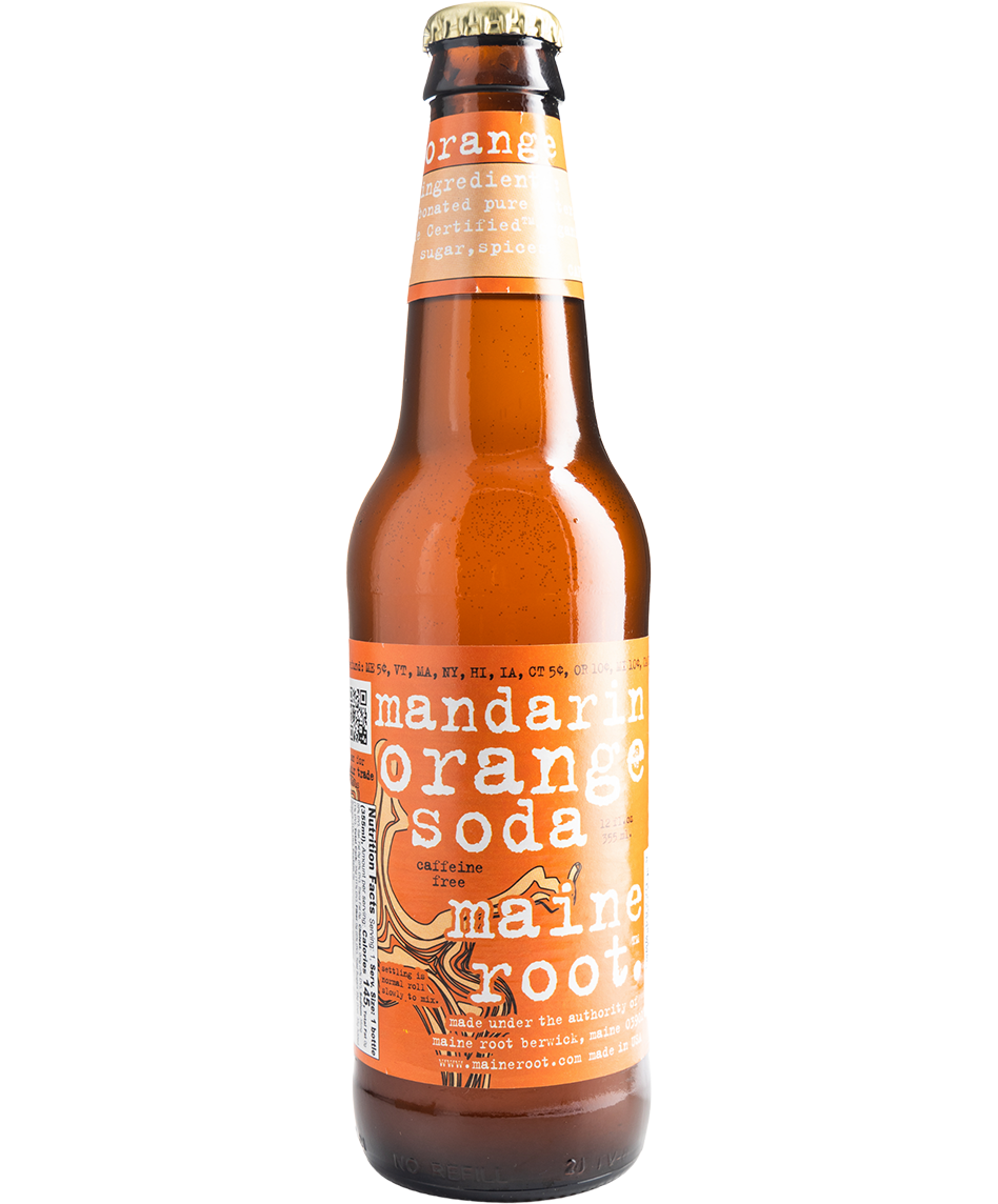 bottle of maine root mandarin orange craft soda