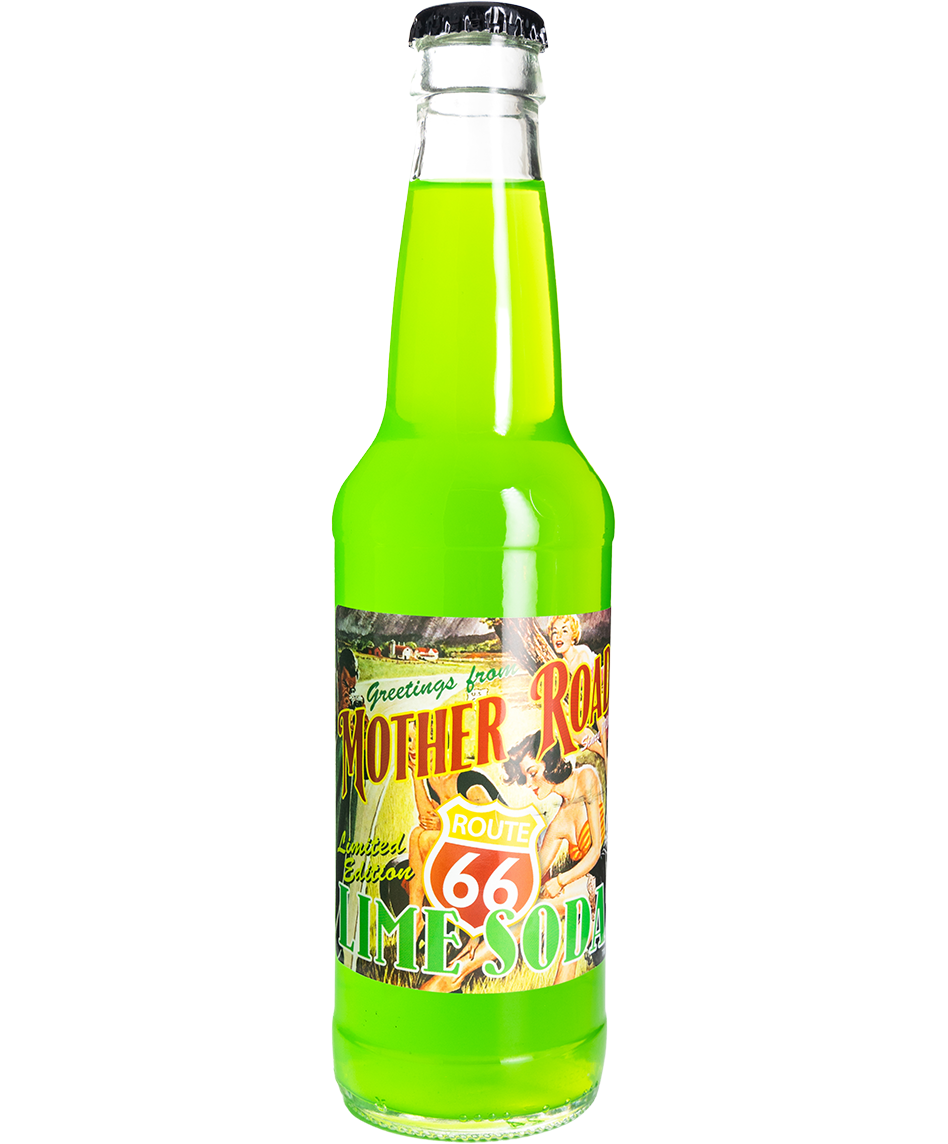 mother road route 66 lime soda - 12-pack with cane sugar