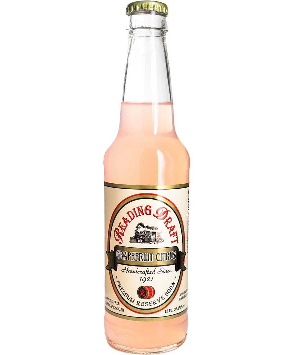 glass bottle of reading grapefruit citrus soda - 12-pack