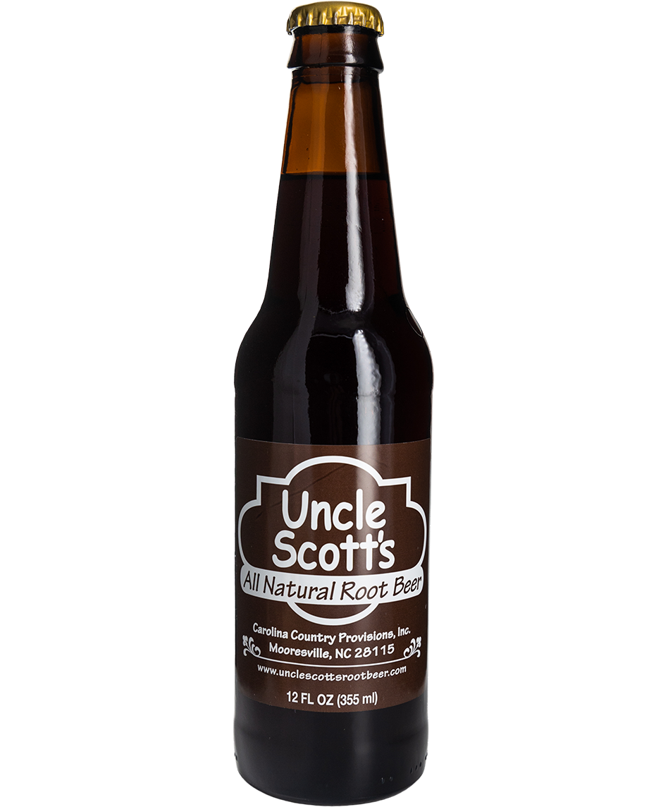 glass bottle of uncle scott's root beer - 12-pack